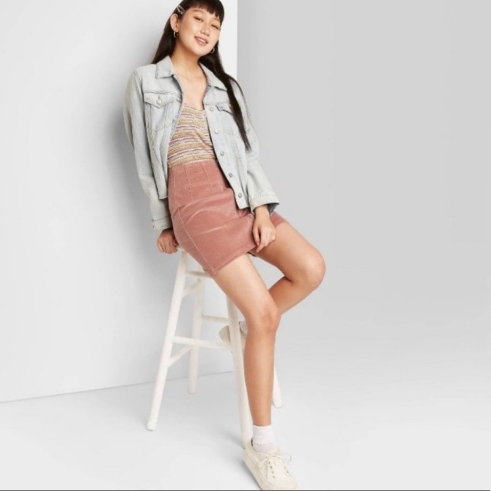 Wild Fable Mauve Pink Corduroy Fall Mini Skirt